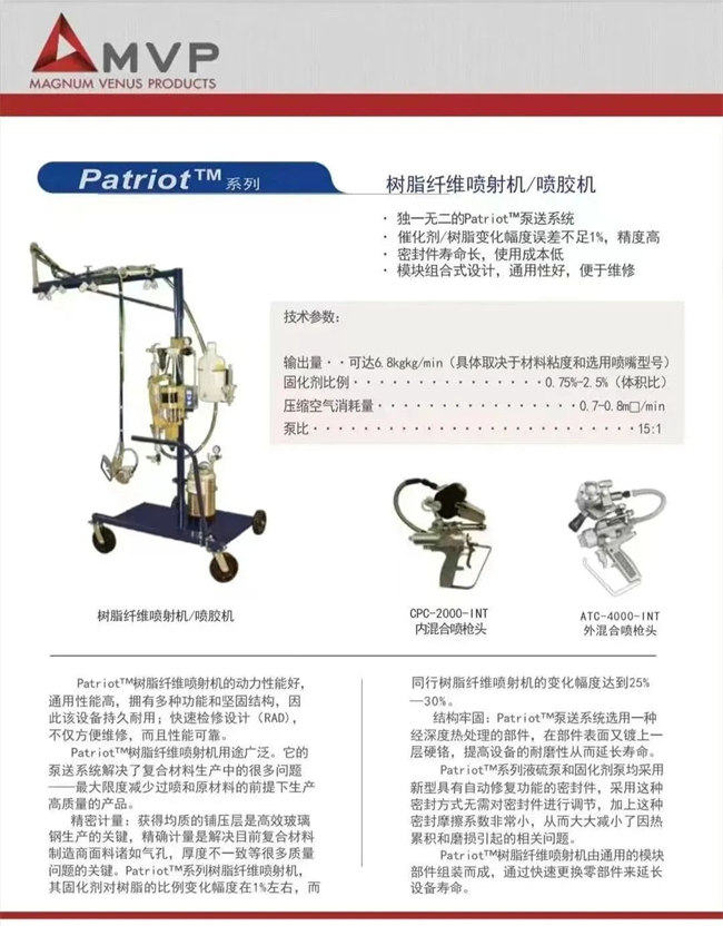 廣東博皓 美國(guó)MVP樹(shù)脂纖維噴射設(shè)備